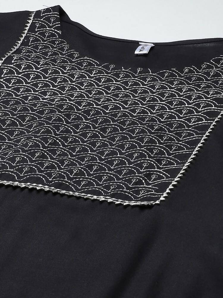 Yufta Women Black Yoke Design Regular Sequinned Kurta with Palazzo & With Dupatta | Grab2Buy