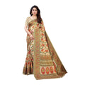 Vamika Printed Jute Silk Brown Saree (Rishika Chiku) | Grab2Buy