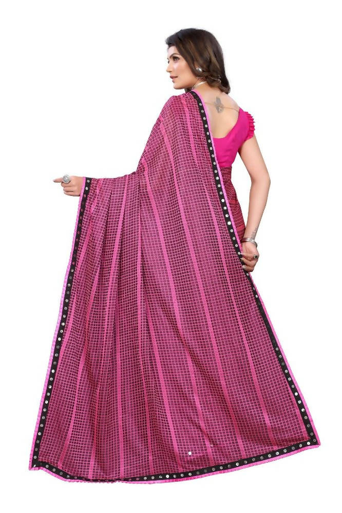 Vamika Pink Lycra Knitted Saree | Grab2Buy