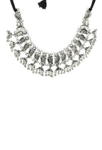 Mominos Fashion Johar Kamal Oxidised Silver-Plated Brass Finish Peacock Choker For Women (Silver) | Grab2Buy
