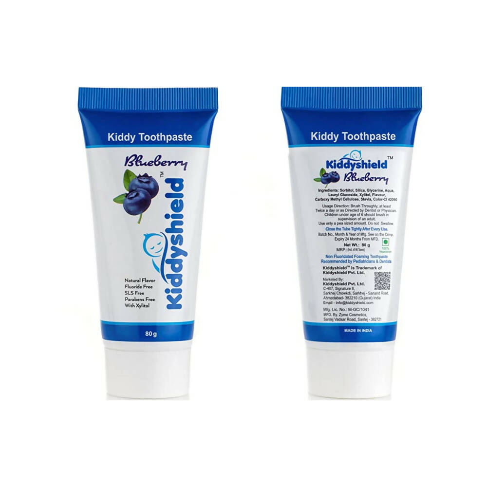 Kiddyshield Fluoride Free Formula Baby Toothpaste Blueberry For Kids 1+ Years | Grab2Buy