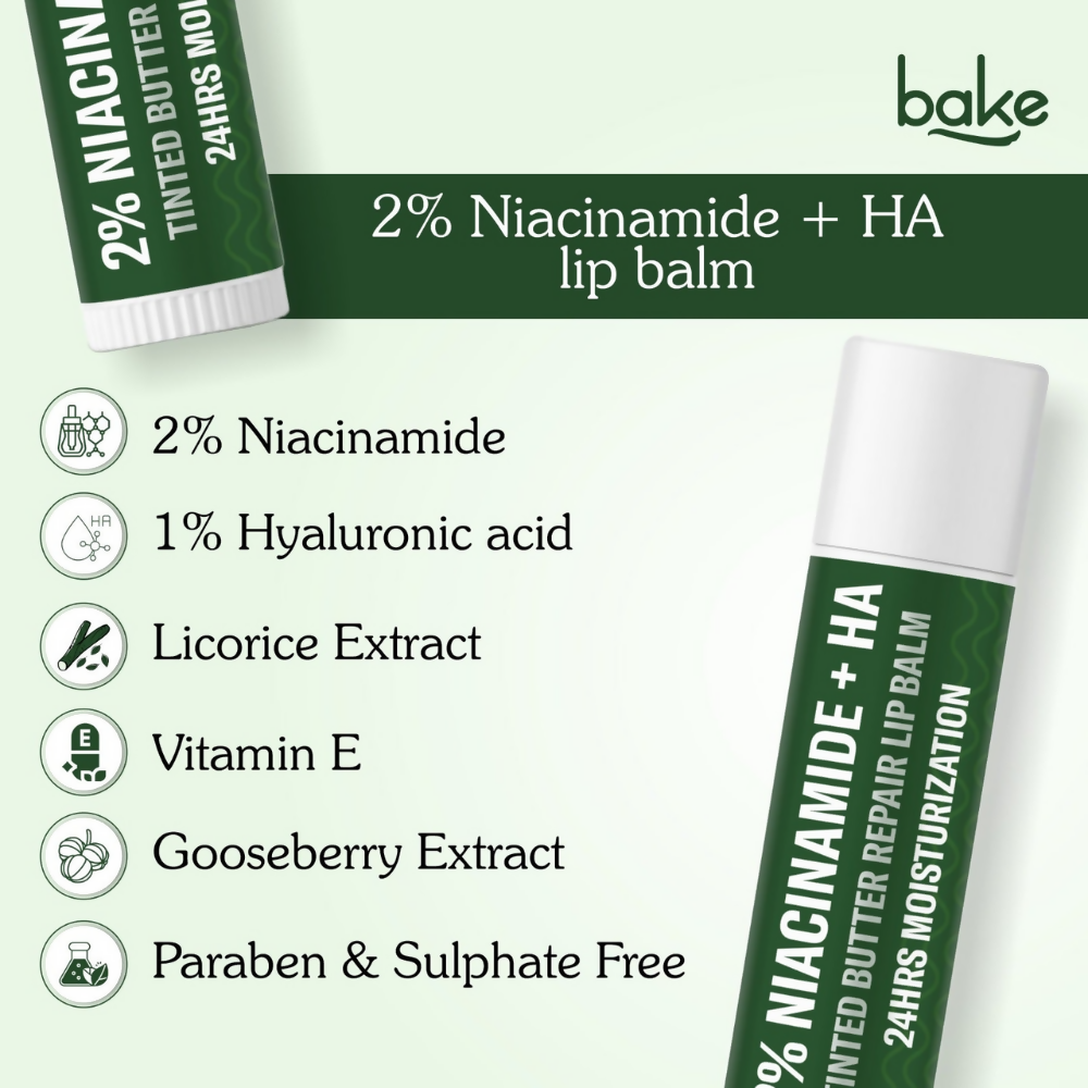 Bake 2% Niacinamide + Hyaluronic Acid Tinted Butter Brightening Lip Balm | Grab2Buy