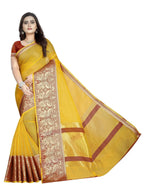 Vamika Banarasi Jaquard Yellow Weaving Saree | Grab2Buy