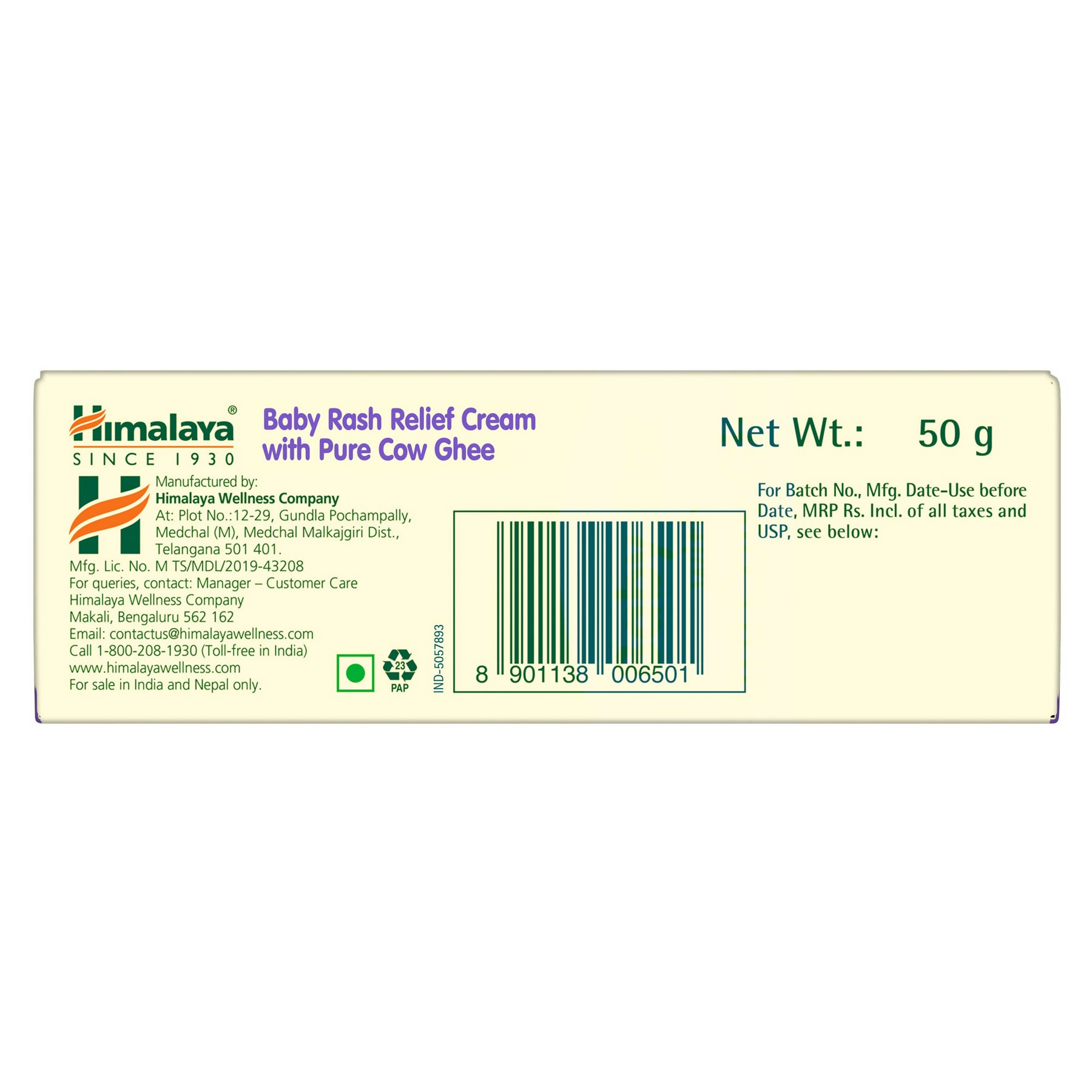 Himalaya Herbals Baby Rash Relief Cream with Pure Cow Ghee