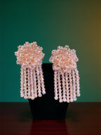 Inhanns Handmade Crystal Water Fall Earrings - Short - Baby Pink Small | Grab2Buy