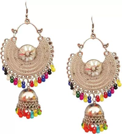 Gold-Polished Alloy Oxidised Designer Earrings - The Pari | Grab2Buy