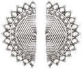 Silver-Plated Alloy Oxidised Designer Half Moon Earrings - The Pari | Grab2Buy