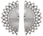 Silver-Plated Alloy Oxidised Designer Half Moon Earrings - The Pari | Grab2Buy