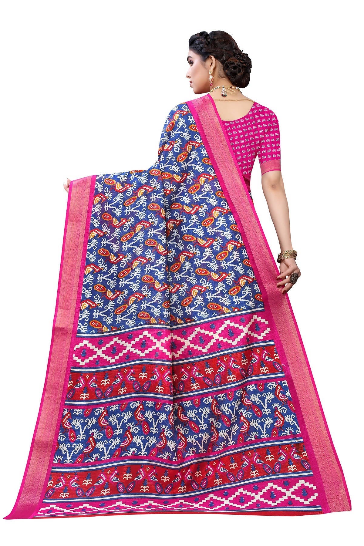Vamika Blue Linen Jari Border Saree (JANKI Blue) | Grab2Buy