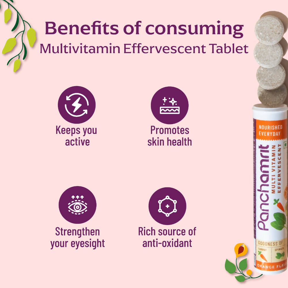 Panchamrit Multi-Vitamin Effervescent Tablets-Orange Flavor | Grab2Buy