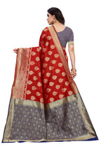 Vamika Banarasi Jacquard Weaving Red Saree (Dangal Red) | Grab2Buy