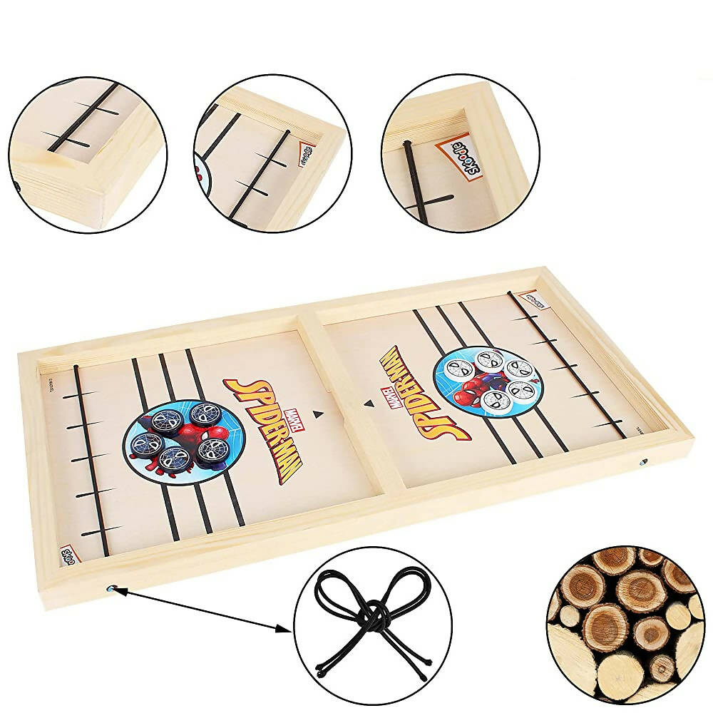 Skoodle Marvel Spider-Man Sling Puck Game, Super Fast Portable Table Board Game for Kids and Adults | Grab2Buy