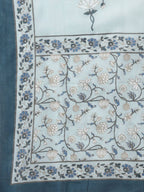 Yufta Women Blue & White Floral Printed Pure Cotton Kurta with Trouser & Dupatta | Grab2Buy