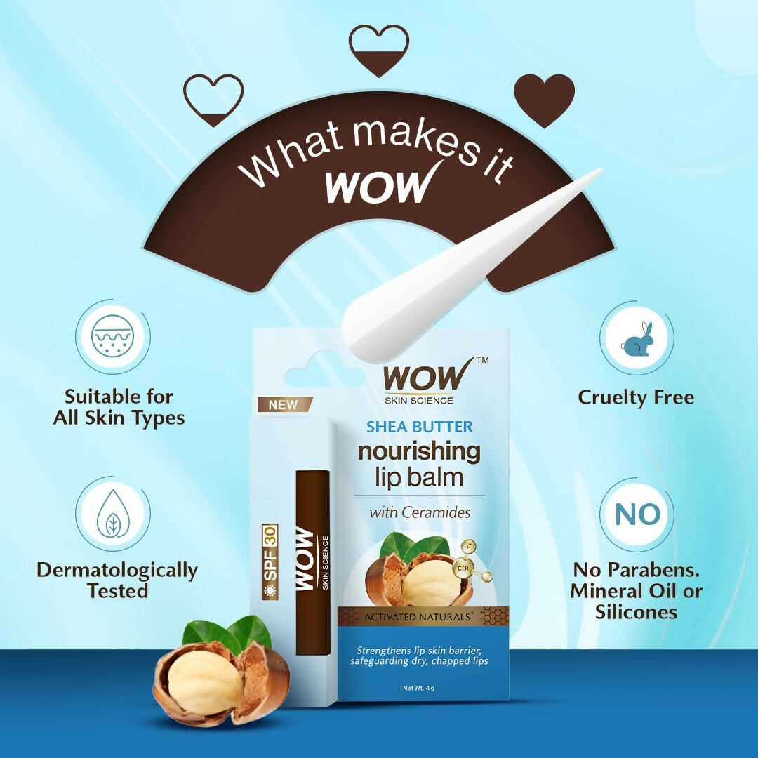 WOW Skin Science Shea Butter Nourishing Lip Balm SPF 30 with Ceramides | Grab2Buy