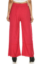 Mominos Fashion Moeza Reyon Cotton Magenta Color Chikan Work Palazzo | Grab2Buy