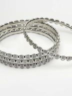 NVR Women's Set of 4 Silver-Toned German Silver Oxidised Bangles | Grab2Buy