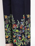 Mominos Fashion Navy Blue Floral Design Palazzo | Grab2Buy