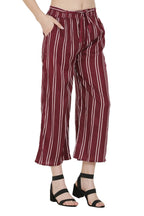 Asmaani Maroon Color Rayon Fabric Stripped Palazzo | Grab2Buy
