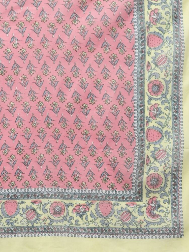 Yufta Pink printed kurta with Trouser & Dupatta Set | Grab2Buy