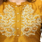 Lagi Women's Mustard Poly silk Straight Embroidred Kurta Pant (RO116C) | Grab2Buy