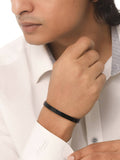 NVR Men's Black Metal Interlock Kada Bracelet | Grab2Buy