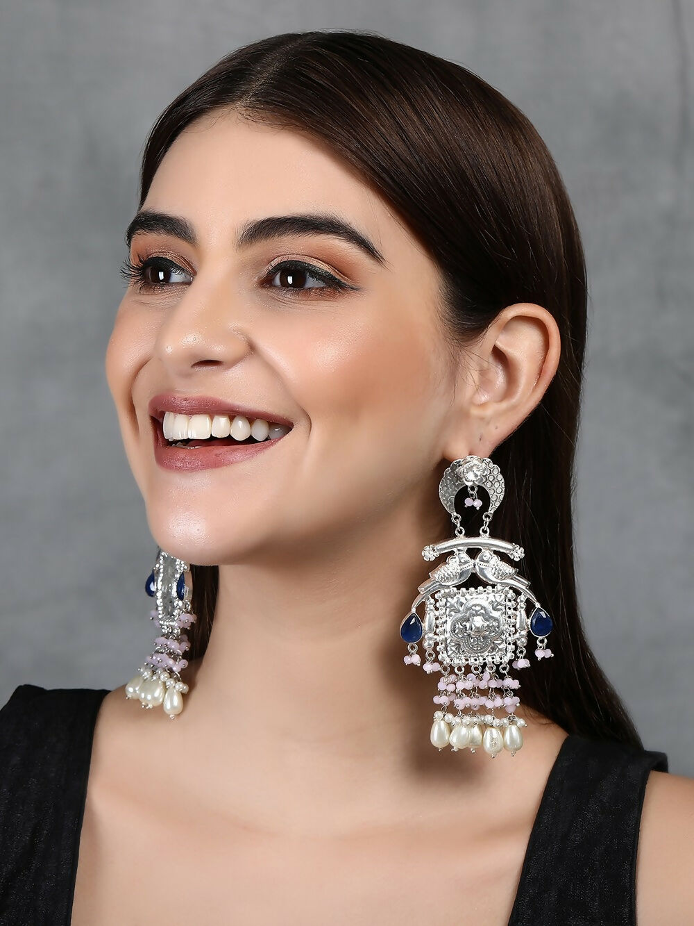 Joban Fashion Women Handcrafted Silver Tone Earrings | Grab2Buy