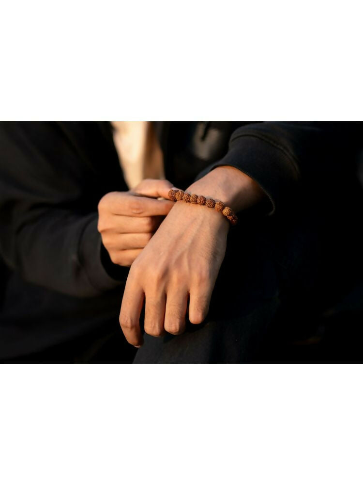 NVR 5 Mukhi Rudraksha Stretchable Bracelet | Grab2Buy