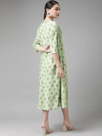 Yufta Silk Green Regular Dress Single | Grab2Buy