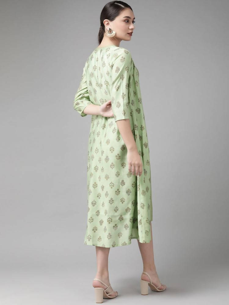 Yufta Silk Green Regular Dress Single | Grab2Buy
