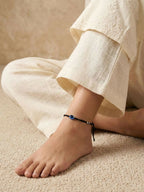 NVR Women Set of 2 Black Beaded Evil Eye Anklet | Grab2Buy