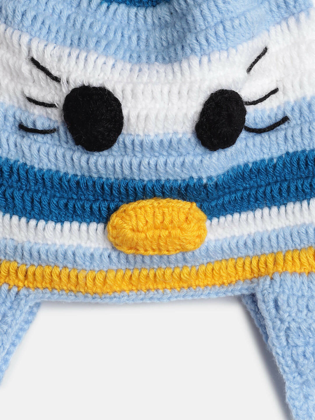 Chutput Kids Woollen Hand Knitted Cat Detail Cap - Blue | Grab2Buy