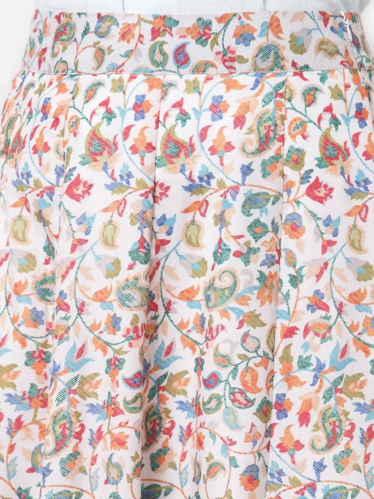 Myshka Multicolor Cotton blend Printed Skirt | Grab2Buy