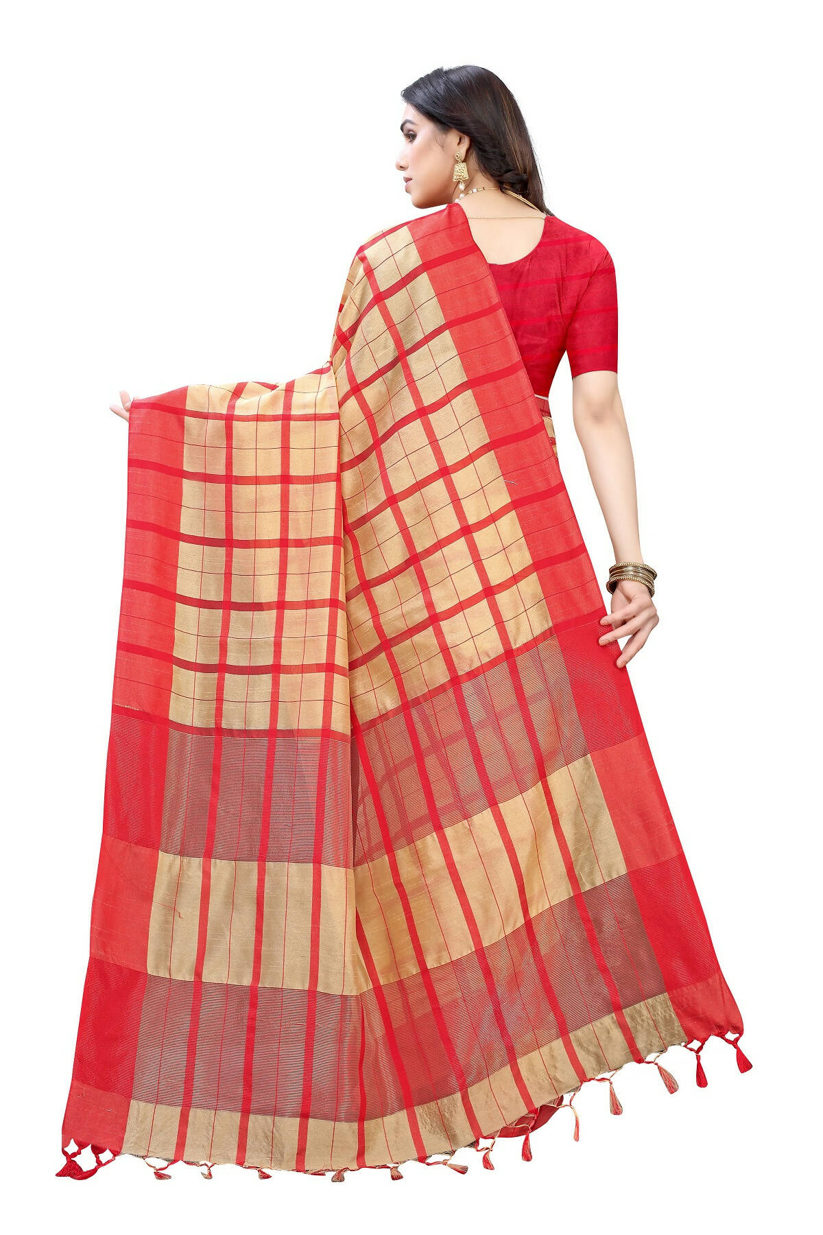 Vamika Cream Cotton Silk Weaving Saree (SATURN CHICKU) | Grab2Buy
