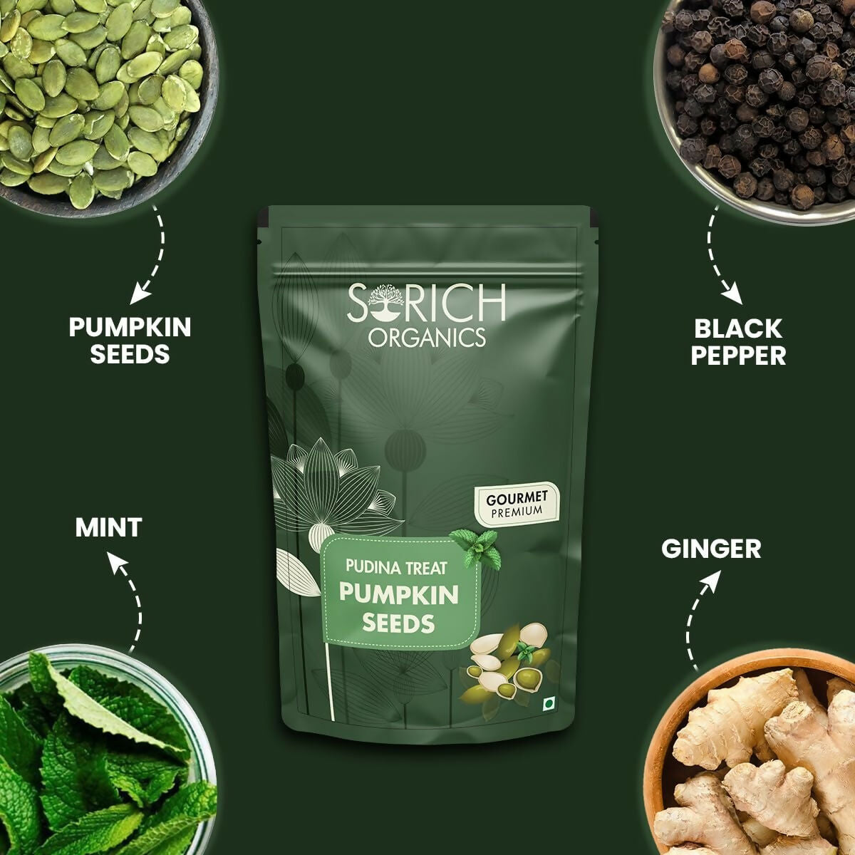Sorich Organics Pudina Treat Pumpkin Seeds | Grab2Buy