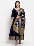 Myshka Women's Multi Silk Solid 3/4 Sleeve V Neck Casual Anarkali Gown | Grab2Buy