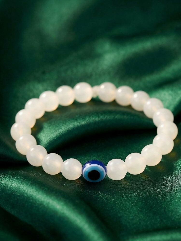 NVR White Crystal Evil Eye Bracelet for Men & Women | Grab2Buy