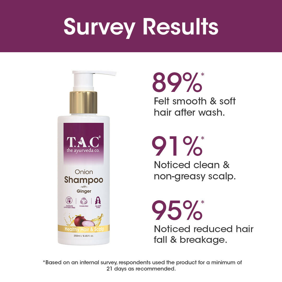 TAC - The Ayurveda Co. Onion Hair Shampoo for Hair Regrowth & Frizz Free Hair | Grab2Buy