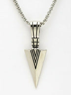 NVR Men's Arrow Shaped Silver Plated Pendant with Chain | Grab2Buy