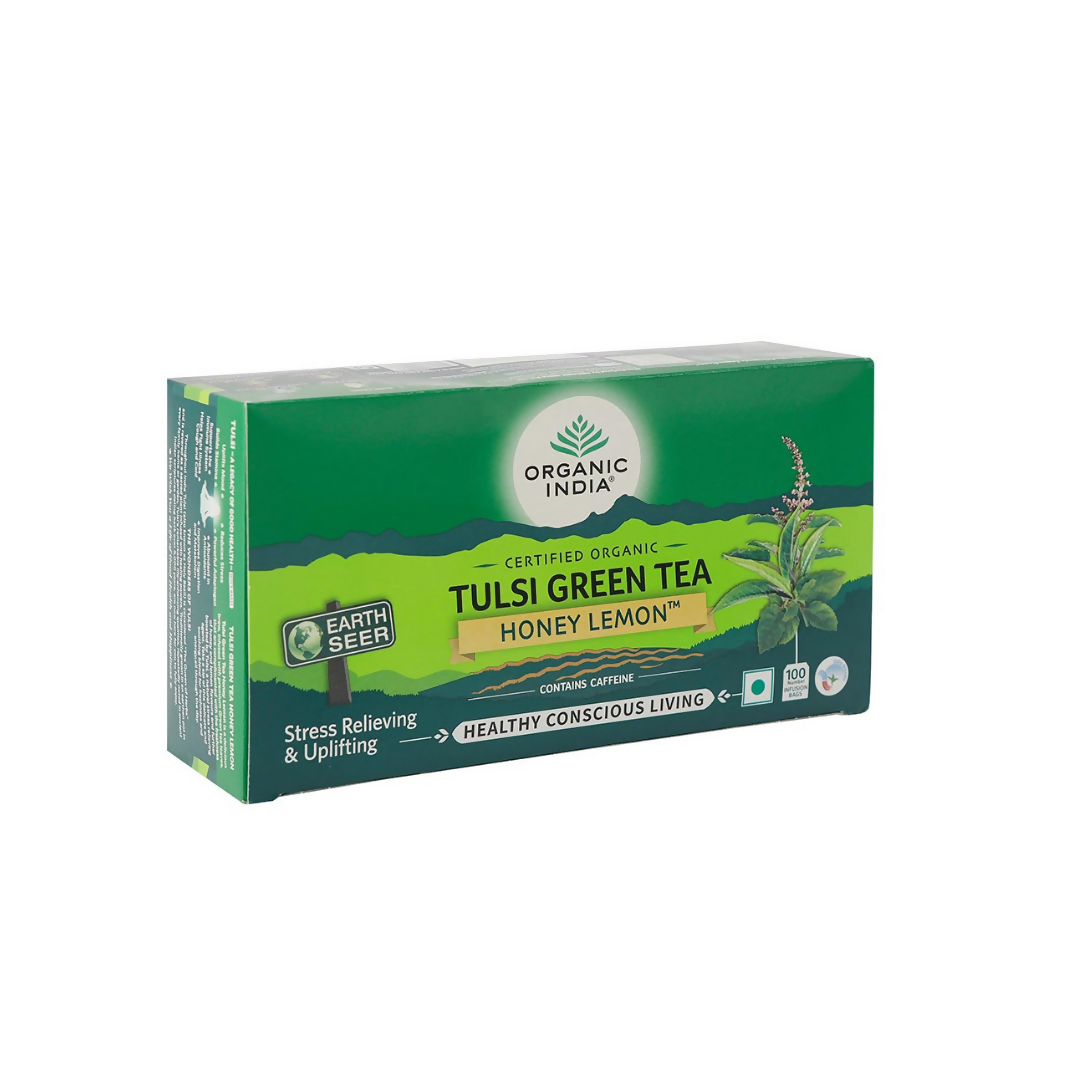 Organic India Tulsi Green Tea Honey Lemon Teabags | Grab2Buy