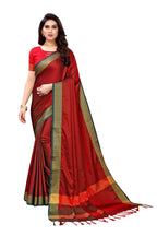 Vamika Banarasi Jacquard Weaving Red Color Saree | Grab2Buy