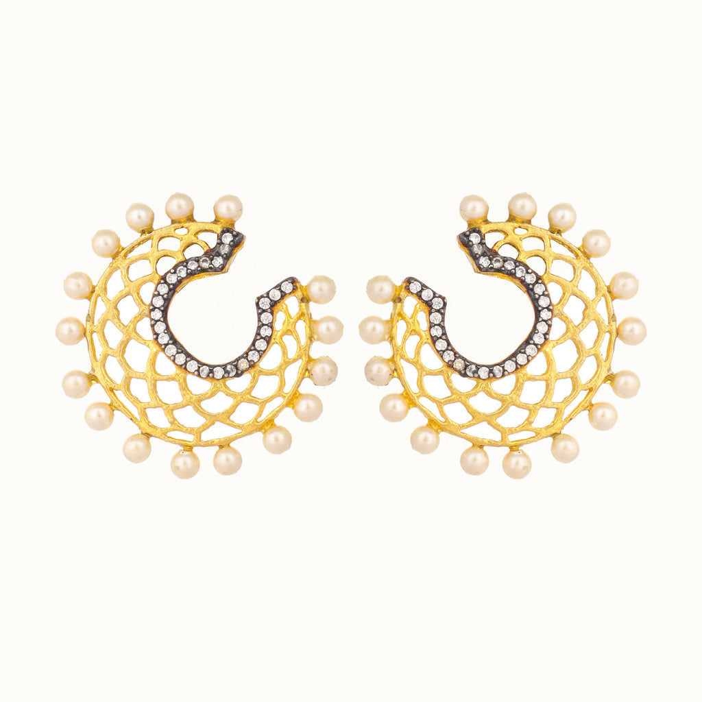 Nuyug 22K Gold Plated Celestial Filigree Earrings | Grab2Buy