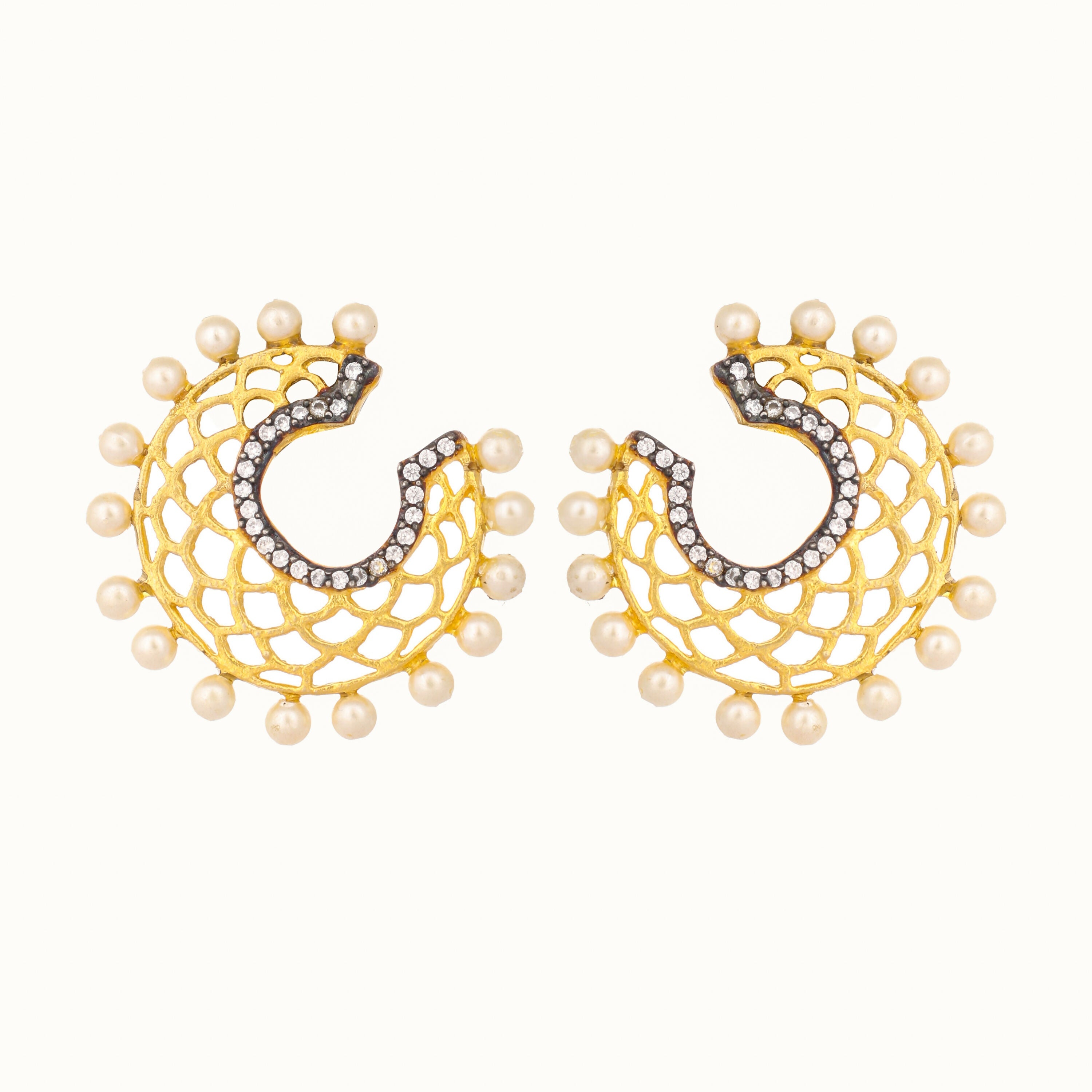 Nuyug 22K Gold Plated Celestial Filigree Earrings | Grab2Buy
