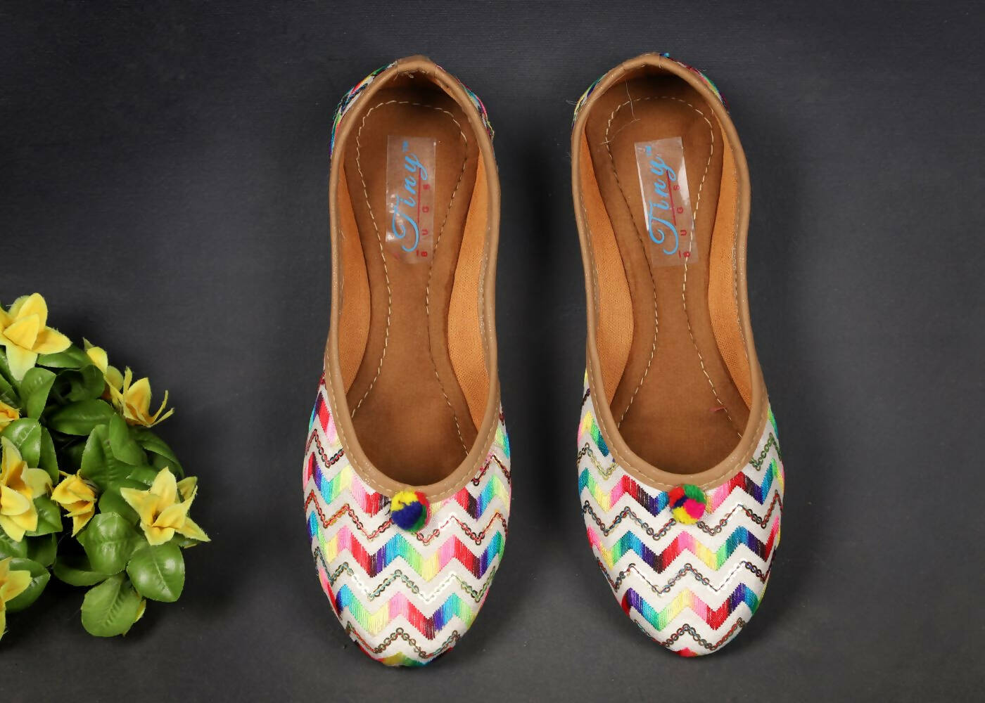 Tiny Bugs Girls Hand Crafted Ethnic Juttis - Multi | Grab2Buy