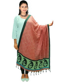 Vamika Brown and Green Color Printed Bhagalpuri Silk Dupatta | Grab2Buy