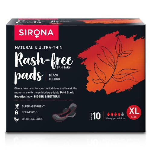 Sirona Biodegradable Black Sanitary Pads | Grab2Buy