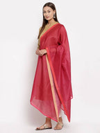 Myshka Women's Red Cotton Solid Casual Dupatta | Grab2Buy