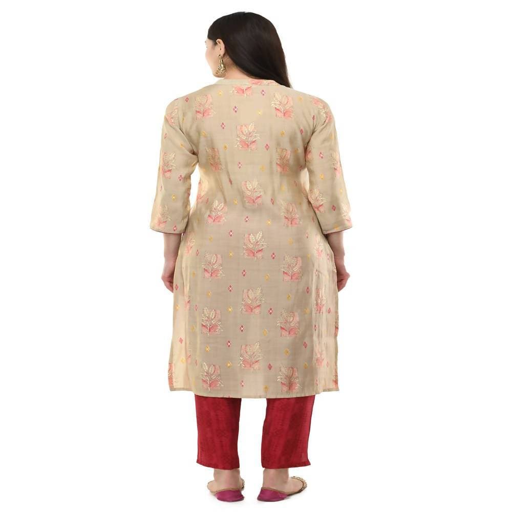 Lagi Women's Pink Printed Straight Kurta & Pant (MC45A) | Grab2Buy