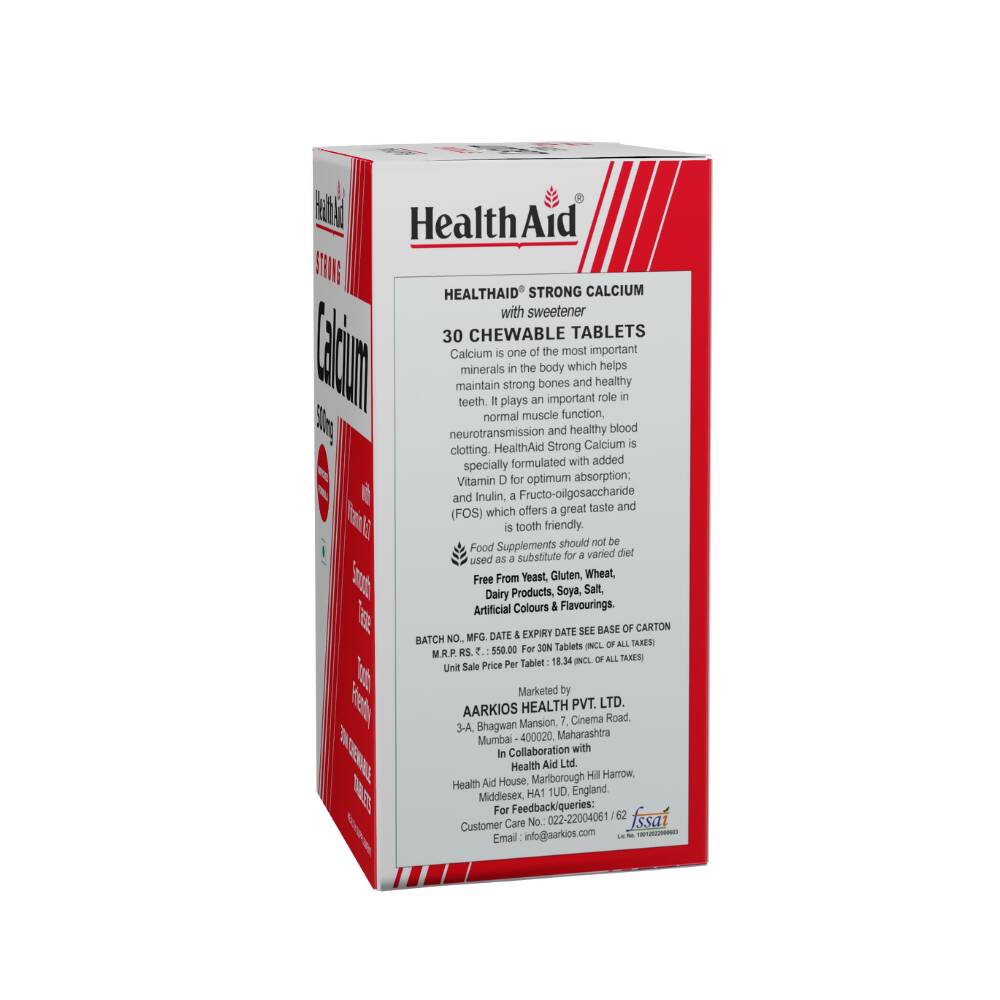HealthAid Strong Calcium 500 mg Chewable Tablets | Grab2Buy