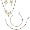 AanyaCentric Gold-Polished Mangalsutra Pendant Earring Set & Silver Plated Anklet | Grab2Buy