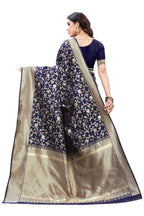 Vamika Banarasi Jacquard Weaving Navy Blue Saree (PARINITI NAVY) | Grab2Buy
